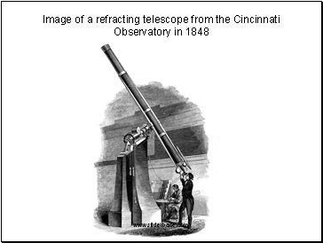 Image of a refracting telescope from the Cincinnati Observatory in 1848