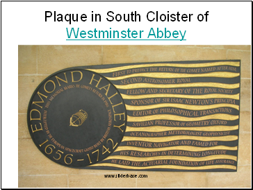 Plaque in South Cloister of Westminster Abbey