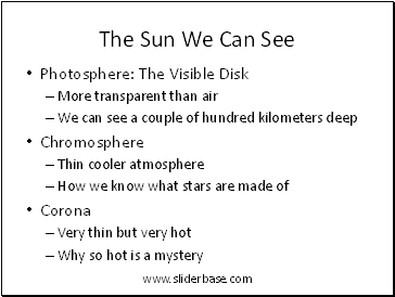 The Sun We Can See