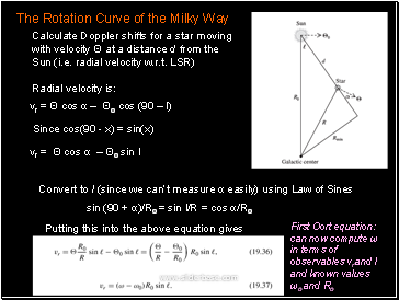 Calculate Doppler shifts for a star moving with velocity Θ at a distance d from the Sun (i.e. radial velocity w.r.t. LSR)