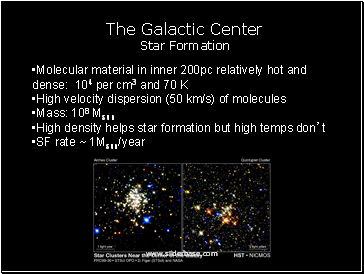 Molecular material in inner 200pc relatively hot and dense: 104 per cm3 and 70 K