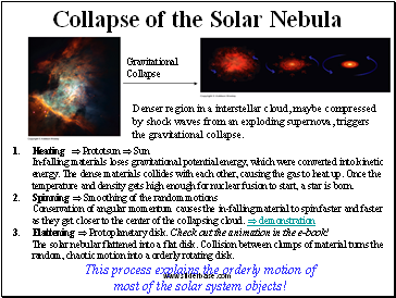 Collapse of the Solar Nebula