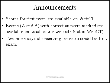 Announcements