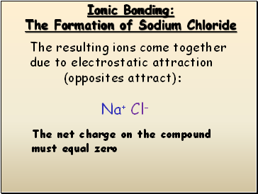 Ionic Bonding: The Formation of Sodium Chloride