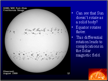 Can see that Sun doesnt rotate as a solid body?