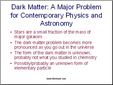 Dark Matter: A Major Problem for Contemporary Physics and Astronomy