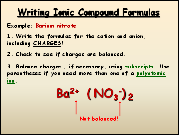 Writing Ionic Compound Formulas