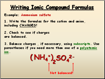 Writing Ionic Compound Formulas