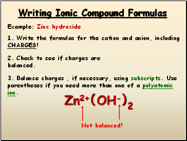 Writing Ionic Compound Formulas