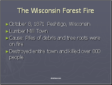 The Wisconsin Forest Fire