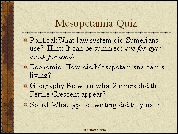 Mesopotamia Quiz