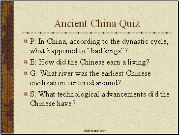 Ancient China Quiz