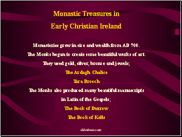 Monastic Treasures in Early Christian Ireland