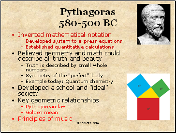 Pythagoras 580-500 BC