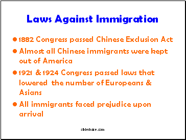 Laws Against Immigration