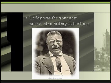 Teddy was the youngest president in history at the time.