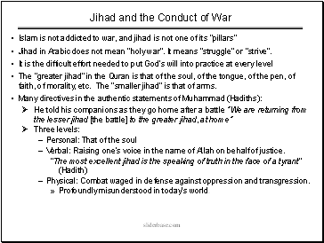 Jihad and the Conduct of War