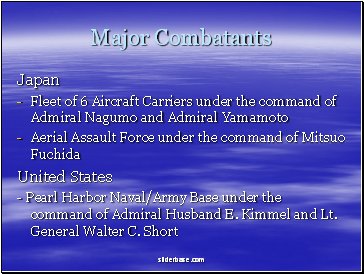 Major Combatants