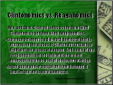Clintonomics vs. Reaganomics