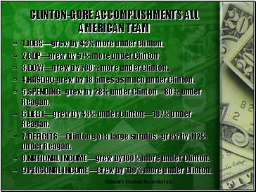 CLINTON-GORE ACCOMPLISHMENTS ALL AMERICAN TEAM