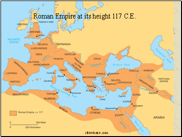 Roman Empire at its height 117 C.E.