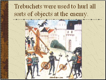 Trebuchets were used to hurl all sorts of objects at the enemy.