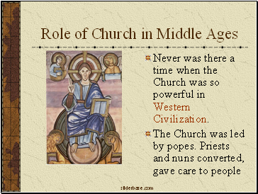 Role of Church in Middle Ages