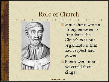 Role of Church