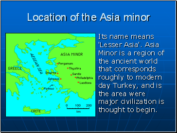 Location of the Asia minor