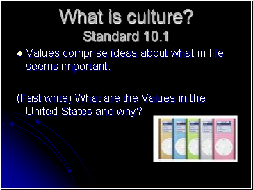 What is culture? Standard 10.1