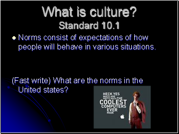 What is culture? Standard 10.1