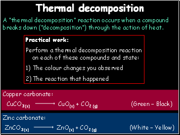 Thermal decomposition