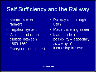 Self Sufficiency and the Railway