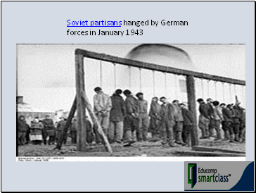 Soviet partisans hanged by German forces in January 1943