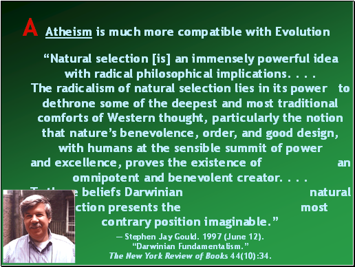 Atheism is much more compatible with Evolution