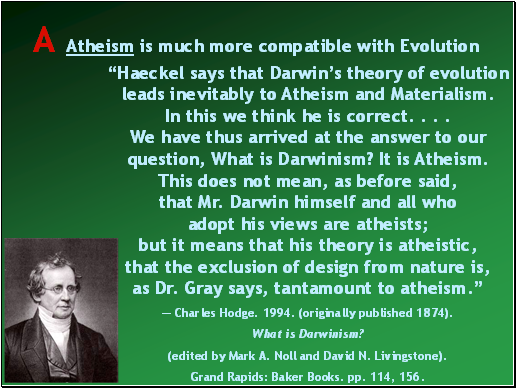 Atheism is much more compatible with Evolution