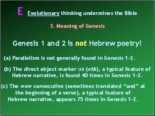 Genesis 1 and 2 is not Hebrew poetry!
