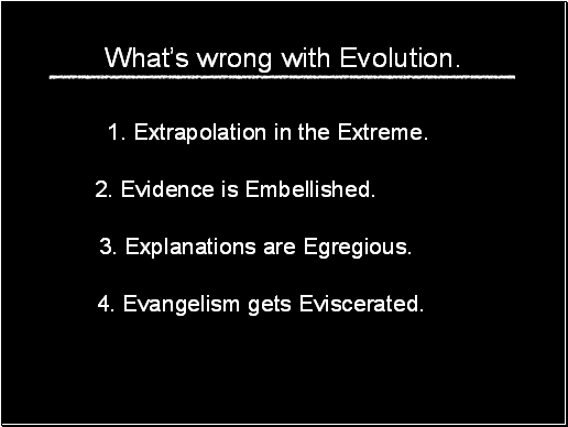 Whats wrong with Evolution
