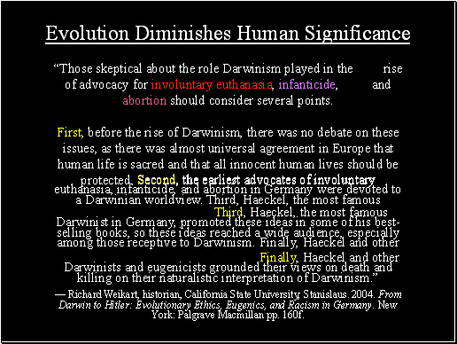 Evolution Diminishes Human Significance