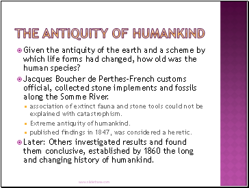 The Antiquity of Humankind
