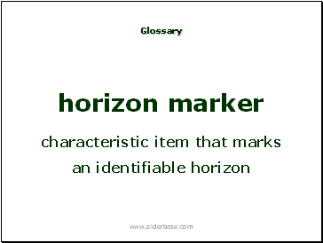 characteristic item that marks an identifiable horizon