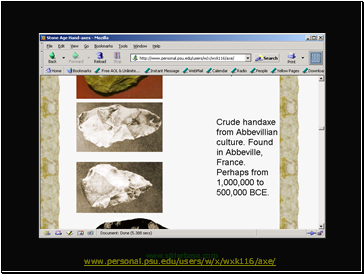 Lower Paleolithic European and African bifacial hand axes