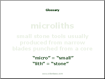 small stone tools usually produced from narrow blades punched from a core