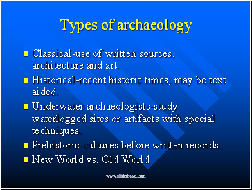 Types of archaeology