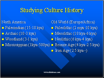 Studying Culture History