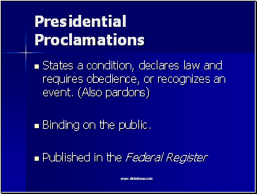 Presidential Proclamations