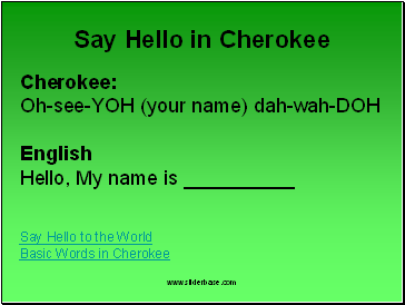 Say Hello in Cherokee