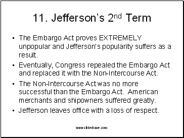 11. Jeffersons 2nd Term