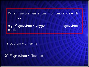 When two elements join the name ends with ide