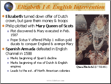 Elizabeth I & English Intervention